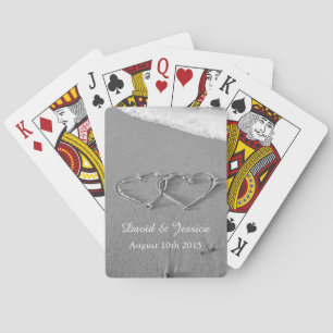 Liebesherzen im Sanddeck von Hochzeitskartenspiele Spielkarten