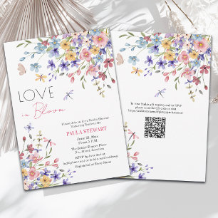 Liebeshochzeit Libellen QR-Code Brautparty Einladung