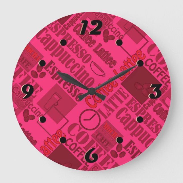 Liebeskaffee Große Wanduhr (Vorderseite)