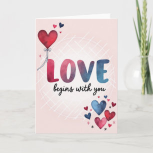Liebeskarte 'Liebe beginnt mit dir' Karte