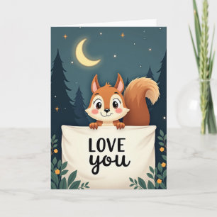 Liebeskarte mit niedlichem Eichhörnchen Karte
