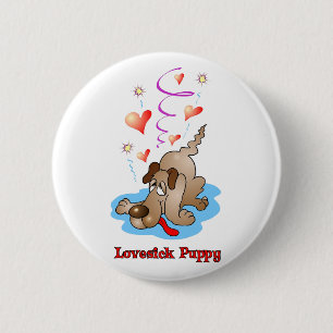 Liebeskranker Welpenknopf Button