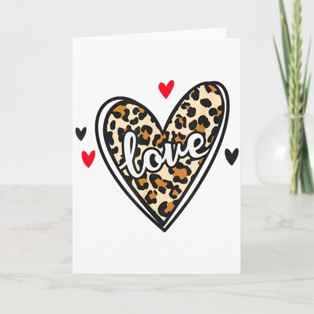 Liebesleopard Valentinstag  Karte (Vorderseite)