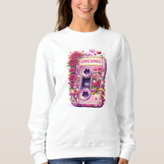 Liebeslieder Retro-Kassette – Romantische Blumen 3 Sweatshirt