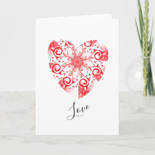 Liebeslinien-Verwirrung rotes Valentinsherz-Design Karte