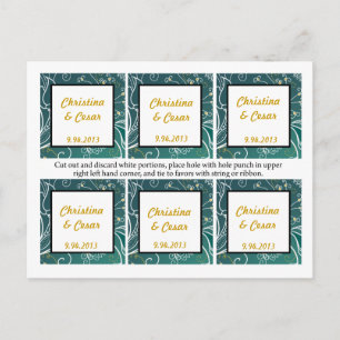 Liebesmarken Aquamarin/gelb Senf Floral Daisiflow Postkarte