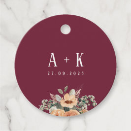Liebesmarken, Eleganter Blumenburgund Geschenkanhänger