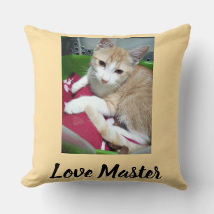 Liebesmeister-Katzen-Zitat-Humor-Foto Kissen