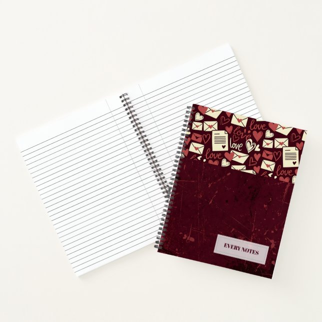 Liebesmuster oberes Band Notizbuch (Innenseite)