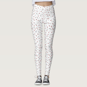 Liebesnotizen Rotes Herz Musiknotation Leggings