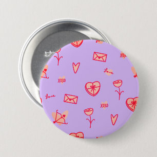 Liebesnotizen- und Süßigkeiten-Button Button