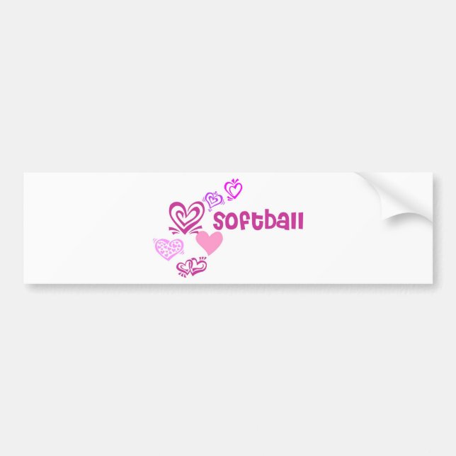 LiebeSoftball Autoaufkleber (Vorne)