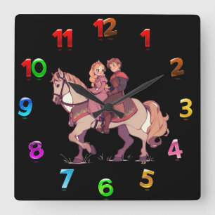 Liebespaar Quadratische Wanduhr