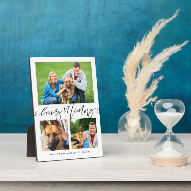Liebespeicher | 3 Foto Pet Memorial Collage Fotoplatte (Seite)