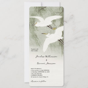 Liebesreiher Vögel - Vintage Kunst Hochzeitseinlad Einladung