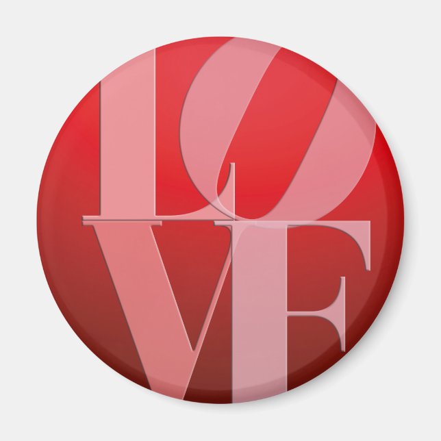 Liebesromanze Rot Pink Magnet (Vorne)
