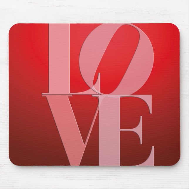 Liebesromanze Rot Pink Mousepad (Vorne)