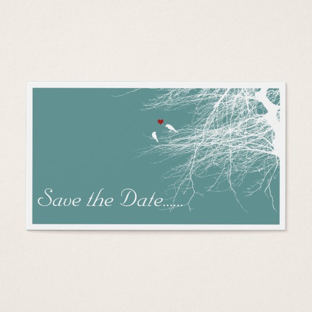 Liebesvögel 2, Save the Date Mini-Karten (Vorderseite)