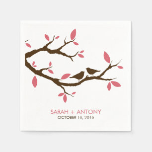 Liebesvögel auf Bäumen Serviette