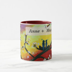 Liebesvögel Custom Couple Names Tasse