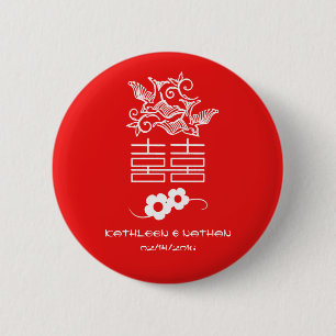 Liebesvögel - Doppeltes Glück - Gastgeschenk Hoc Button
