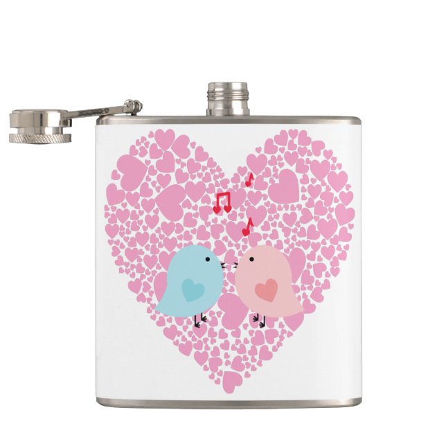 Liebesvögel Flachmann (Geöffnet)