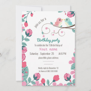 Liebesvögel Frühjahr Blumengeburt Party