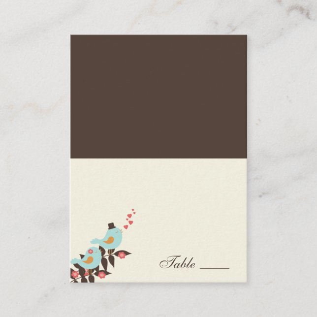 Liebesvögel geflochtene Platzkarten (Vorderseite)