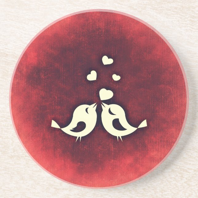 Liebesvögel Getränkeuntersetzer (Vorne)