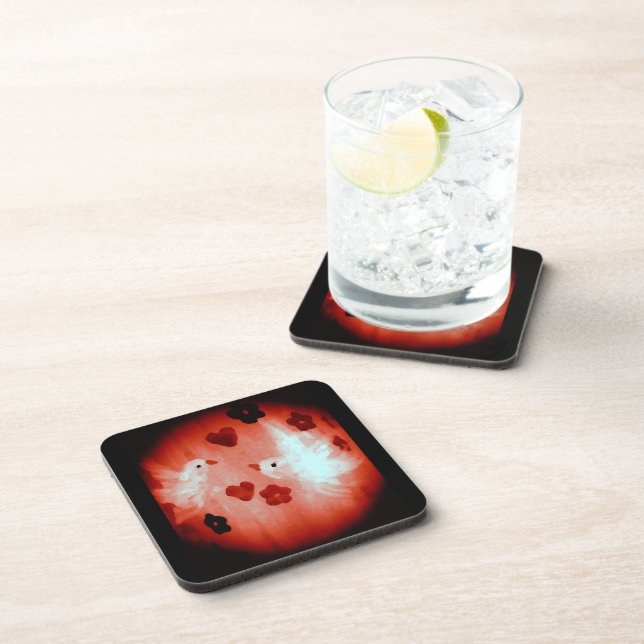 Liebesvogel Getränkeuntersetzer (Rechte Seite)