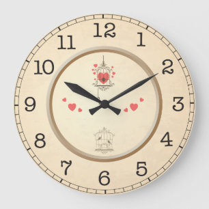 Liebesvögel Große Wanduhr
