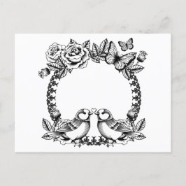 Liebesvögel Hochzeit Einladungspostkarte