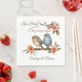 Liebesvögel Hochzeit Empfang Personalisiert Napkin Serviette