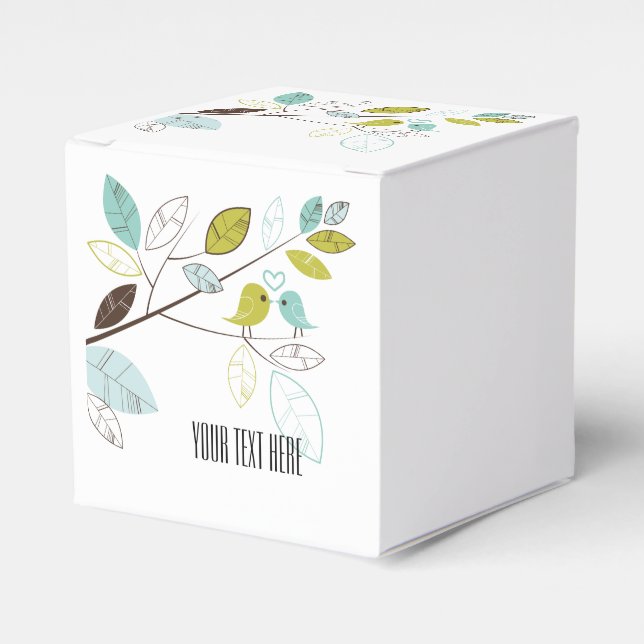 Liebesvögel Hochzeit Geschenkschachtel (Vorderseite)