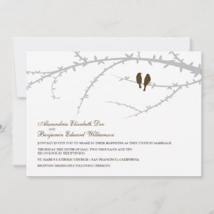 Liebesvögel Hochzeitseinladung (Schokolade) Einladung