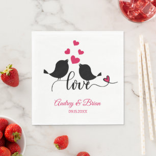 Liebesvögel Hochzeitsempfang Personalisierte Servi Serviette