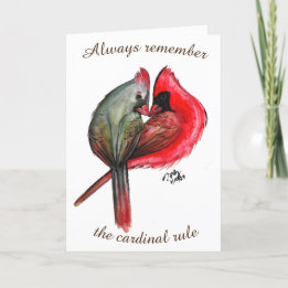 Liebesvogel Kardinalregel Valentinstagskarte Feiertagskarte