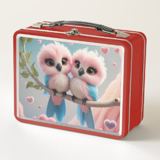 Liebesvogel-Lunchbox Metall Brotdose