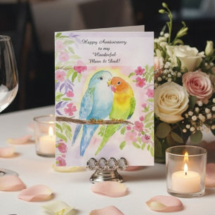 Liebesvögel Mama & Papa Herzlichen Hochzeitstag  Karte