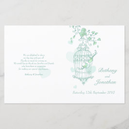 Liebesvögel minzen grünes Hochzeitsprogramm