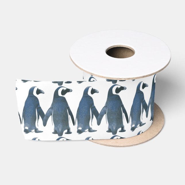 Liebesvögel Penguin Couple Thunder_Cove Satinband (Spule)