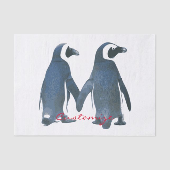 Liebesvögel Penguin Couple Thunder_Cove Seidenpapier (Vorderseite)