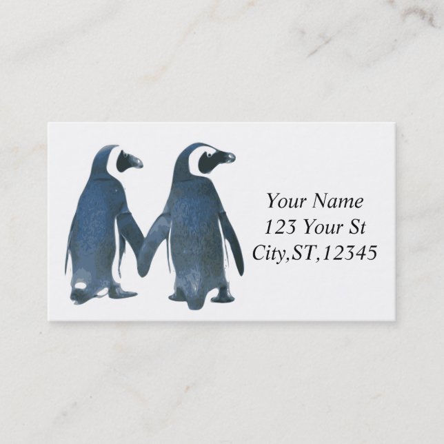 Liebesvögel Penguin Couple Thunder_Cove Visitenkarte (Vorderseite)