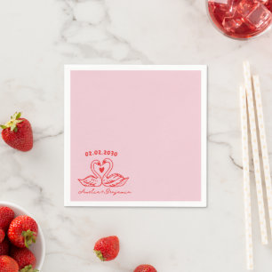 Liebesvogel-Schwan-Cocktail-Servietten für die Hoc Serviette