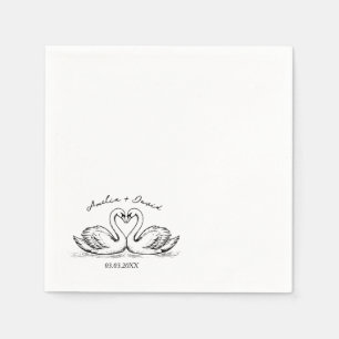 Liebesvogel-Schwäne Handgezeichnete Servietten, Pe Serviette