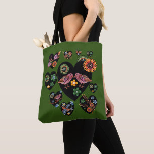 Liebesvögel Skandinavische Volkskunst Kunst Tasche