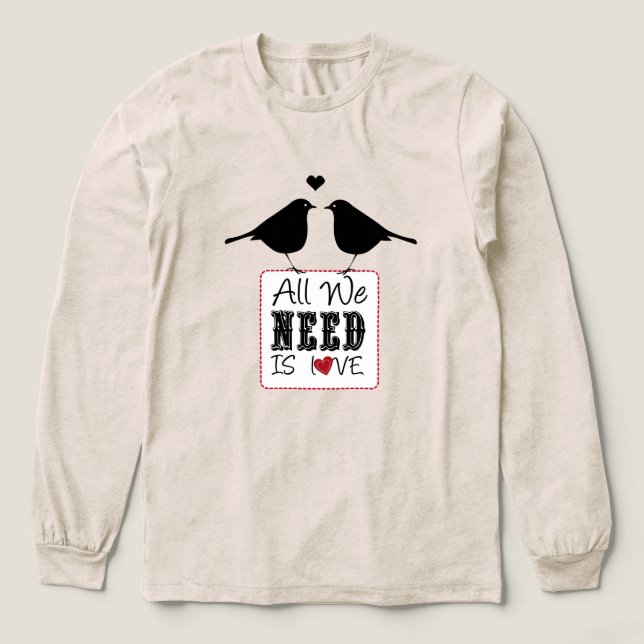 Liebesvögel Tri-Blend Shirt (Design Vorderseite)
