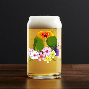 Liebesvögel Tropische Blume Dosenglas