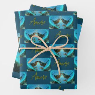 Liebesvögel - Umschlagpapier Geschenkpapier Set