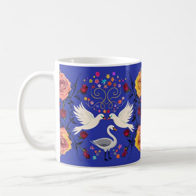 Liebesvögel und eine Taubenszene Tasse (Links)